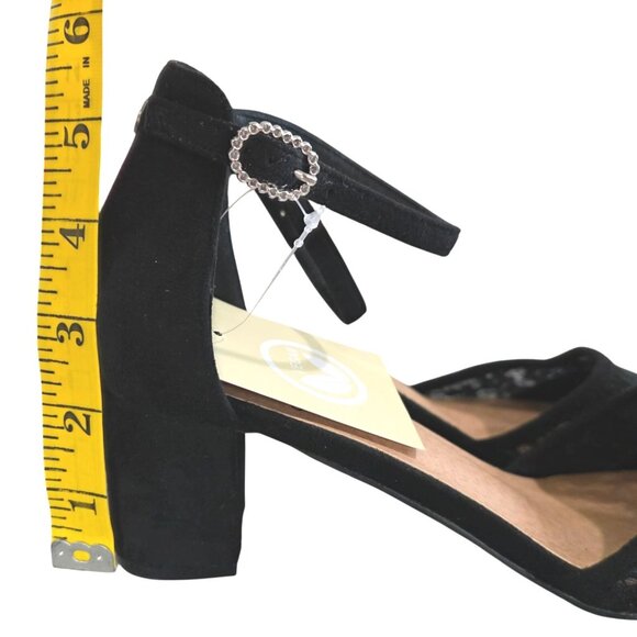 Daisy Fuentes Womens Black Lace Pointed-Toe Block Heels With Ankle Strap 8.5 - Picture 5 of 10